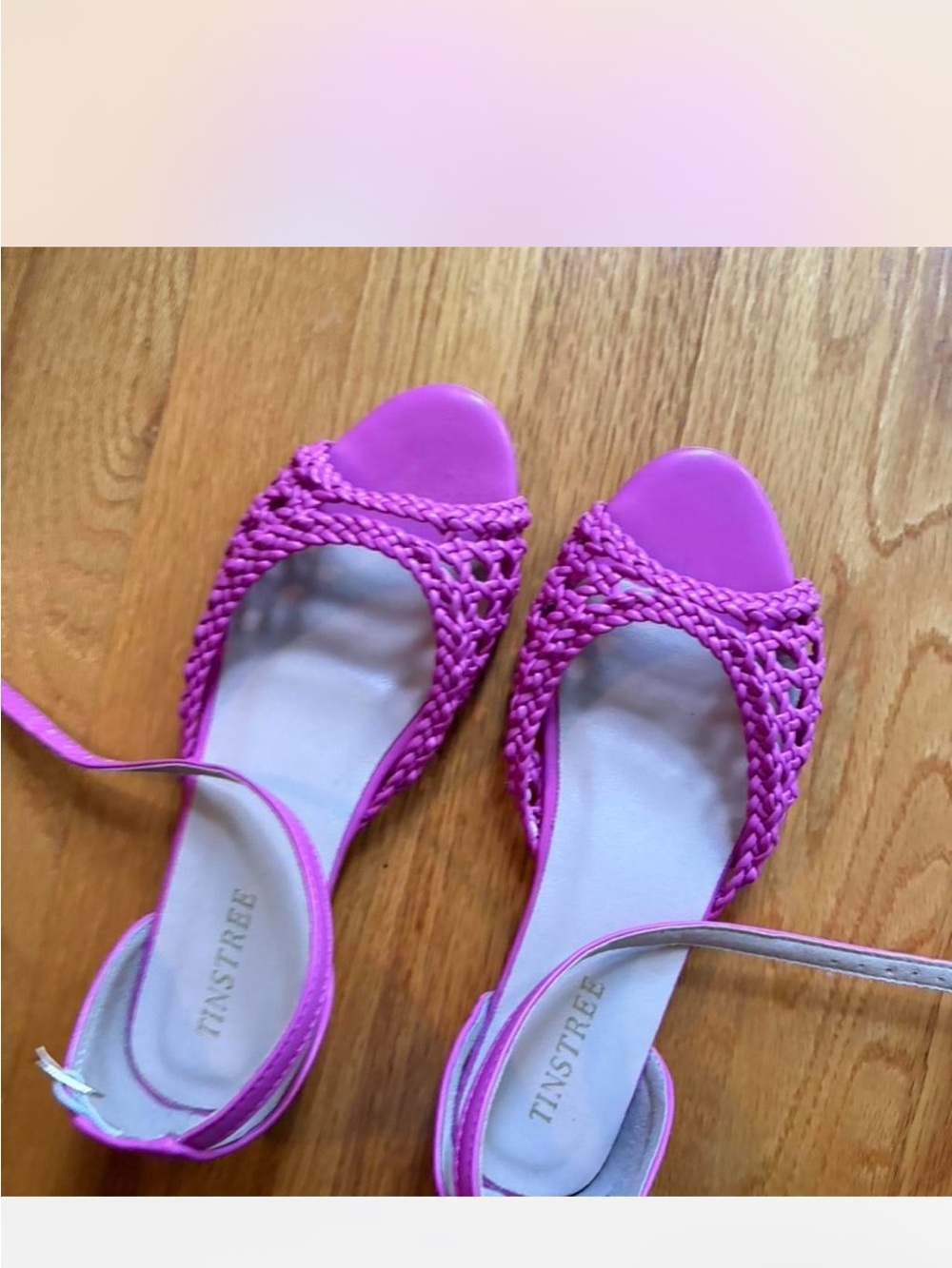 Pink Braided Open-Toe Sandals